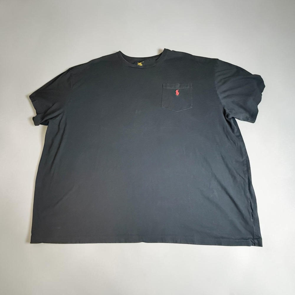 Polo Ralph Lauren Mens Black Pocket T-Shirt Big & Tall 3XB Red Pony Logo Cotton